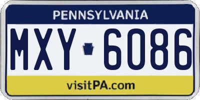 PA license plate MXY6086