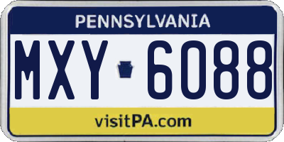 PA license plate MXY6088