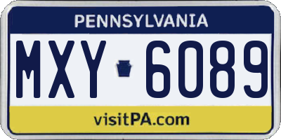 PA license plate MXY6089