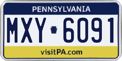 PA license plate MXY6091
