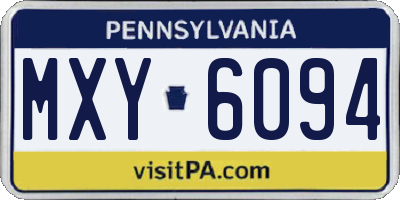 PA license plate MXY6094
