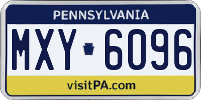 PA license plate MXY6096