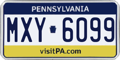 PA license plate MXY6099