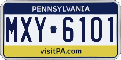 PA license plate MXY6101