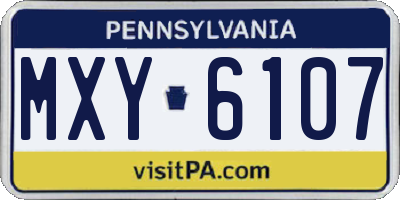 PA license plate MXY6107