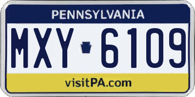 PA license plate MXY6109