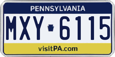 PA license plate MXY6115