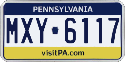 PA license plate MXY6117