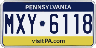PA license plate MXY6118