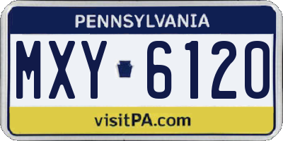 PA license plate MXY6120
