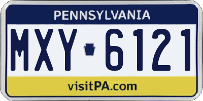 PA license plate MXY6121