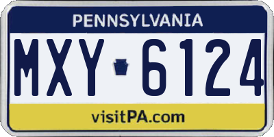 PA license plate MXY6124
