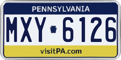 PA license plate MXY6126