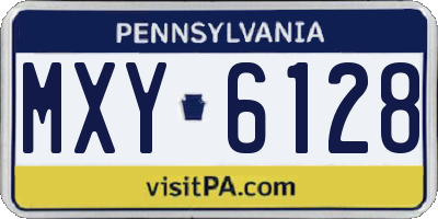 PA license plate MXY6128