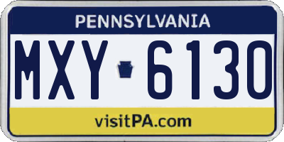PA license plate MXY6130