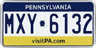 PA license plate MXY6132