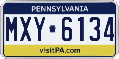 PA license plate MXY6134