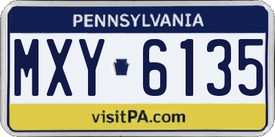 PA license plate MXY6135