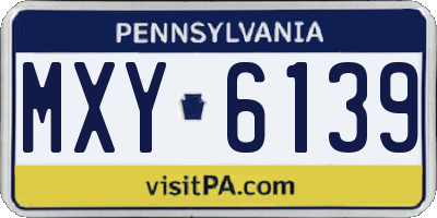 PA license plate MXY6139