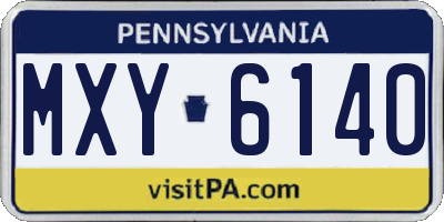 PA license plate MXY6140