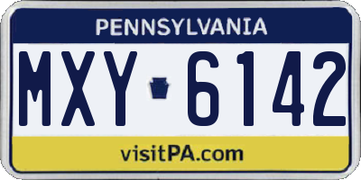 PA license plate MXY6142