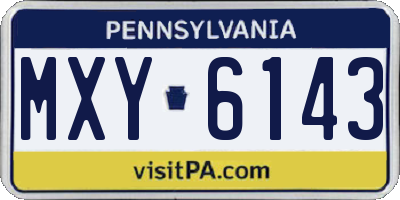 PA license plate MXY6143