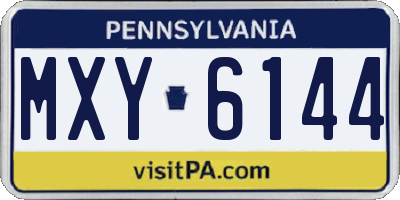 PA license plate MXY6144