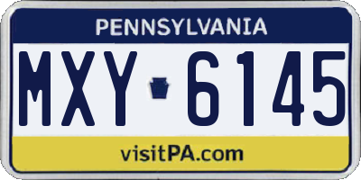 PA license plate MXY6145