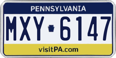 PA license plate MXY6147