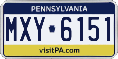 PA license plate MXY6151