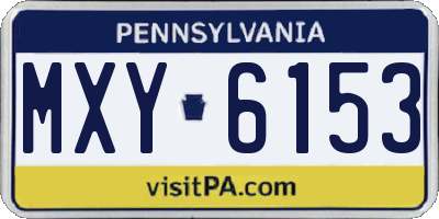 PA license plate MXY6153