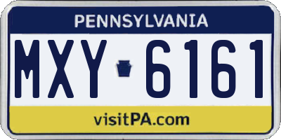 PA license plate MXY6161
