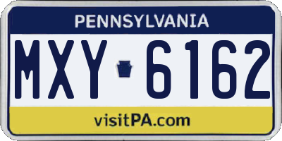 PA license plate MXY6162