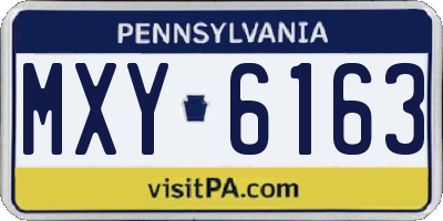 PA license plate MXY6163