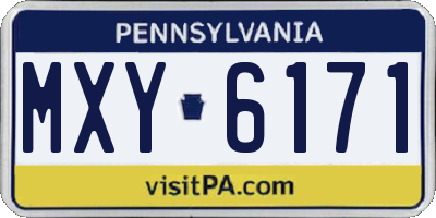 PA license plate MXY6171