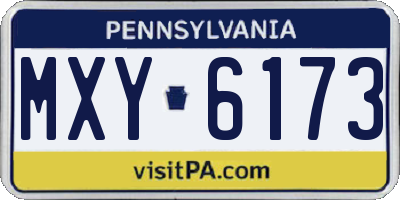PA license plate MXY6173