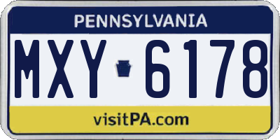 PA license plate MXY6178