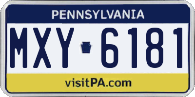 PA license plate MXY6181