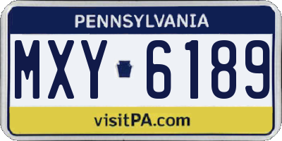 PA license plate MXY6189