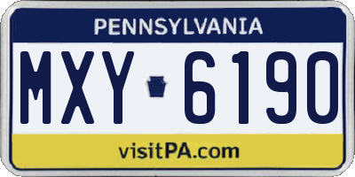 PA license plate MXY6190