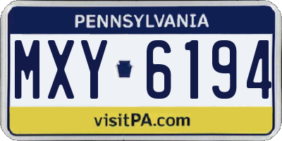 PA license plate MXY6194