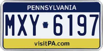 PA license plate MXY6197