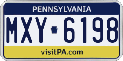 PA license plate MXY6198