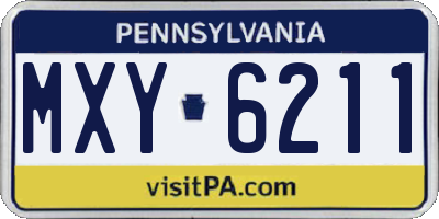 PA license plate MXY6211