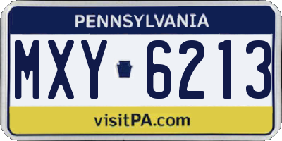 PA license plate MXY6213