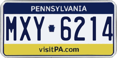 PA license plate MXY6214