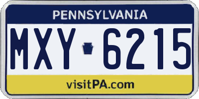 PA license plate MXY6215