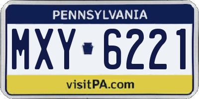 PA license plate MXY6221
