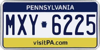 PA license plate MXY6225