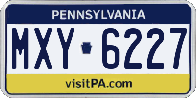 PA license plate MXY6227